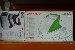 A boxed as new Vaporetto Pro 95_Turbo Flexi steam cleaner and a Boxed as new Vaporetto 505_Pro steam