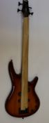 A boxed as new Ibanez bass guitar in sunset brown (GSRM20B-BS 2Y-05).