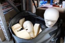 One bag containing CPR Practice equipment (Five chest and five head models).