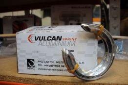 Six boxes of as new Vulcan sprint aluminium horse shoes (Ten pairs per box).