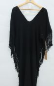 An as new Caravana + Butub fringed cotton-gauze kaftan in black (One size - RRP £288).