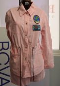 An as new Markus Lupfer Dana needle corduroy sequin patch shirt jacket in pink (UK 10 - RRP £210)