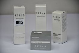 Two Sesha Skin Therapy Complex-A renewal emulsion (30ml), a Sesha Skin Therapy advanced lightening