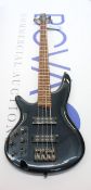 A boxed as new Ibanez SR300EL IPT SR Series 4-string left handed bass in iron pewter.