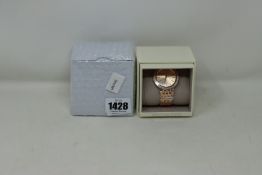 A ladies as new Michael Kors Darci watch in rose gold (MK3192).