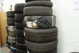 A large quantity of pre-owned and as new tyres.