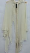 An as new Caravana Kaanche Natural and Net Sustain tasseled cotton-gauze hooded cape in natural (One