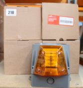 Eight boxed Cooper Wheelock MIN-TA Sounder Strobes with Anti-Tamper (9-60V Outdoor 109068).