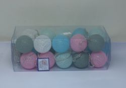 A large quantity of cotton ball LED string lights in various colours (approximately 100 items).