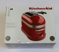 A boxed as new KitchenAid artisan automatic toaster with sandwich rack (5KMT2204BMS0).