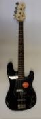 An as new Fender Squier Affinity PJ bass guitar (some damage to box).