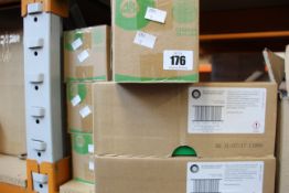 Six boxes of Airwick small jar candles, purple blackberry spice (20 in a box).