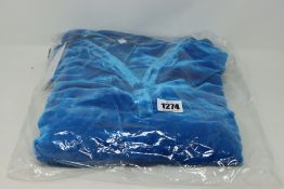 An as new NRBY Maddie velvet shirt dress with belt in turquoise (L - RRP £250).