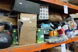 A large quantity of miscellaneous sports, fitness and related items to include tennis rackets,