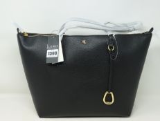 An as new Ralph Lauren vegan-leather Keaton tote in black.