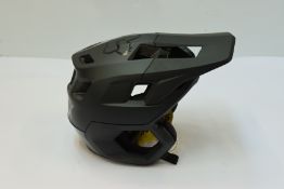 A boxed as new Fox Dropframe Pro MTB mountain bike helmet (large).