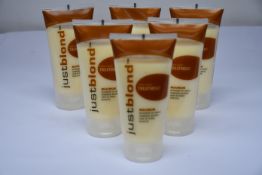 Two crates of Justblond Rapid Repair hair treatment.