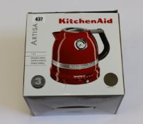 An as new KitchenAid artisan 1.5L variable temperature kettle (5KEK1522BMS1).