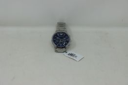 A men's as new Emporio Armani AR2448 stainless steel blue dial chronograph watch (No box).