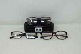 Three pairs of as new Coach glasses frames.