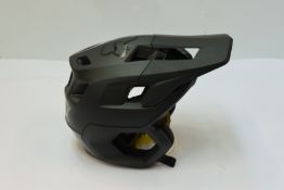 A boxed as new Fox Dropframe Pro MTB mountain bike helmet (large).