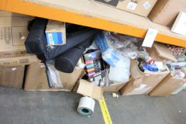 A quantity of miscellaneous items to include Rosco Video Paint, a QTX VH2 Dual Handheld Microphone