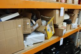 A shelf of miscellaneous items.