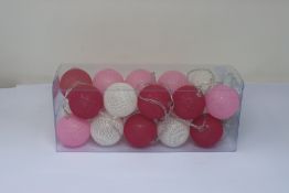 A large quantity of cotton ball LED string lights in various colours (approximately 100 items).