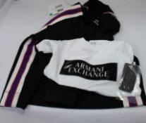 An as new Armani Exchange sweatshirt (M) and T-shirt (XS).
