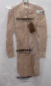 An as new Burberry Monogram print crepe de chine shirt dress (Size 6 RRP £1190).