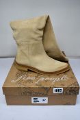 A pair of as new Free People Banks over-the-knee boots in sand (EU 37 - RRP £328).