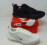 Two pairs of as new Nike Air Max 97 (UK 6) and Wearallday (UK 11).