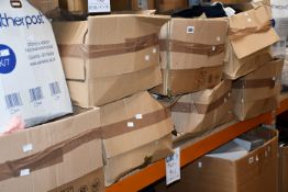 Ten boxes of clothing and related items.