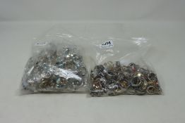 A bag of as new assorted silver rings various sizes (Marked 925) and a bag of assorted pre-owned