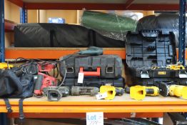 Pre-owned hand power tools to include a DeWalt DCD796 Combi Drill, a DeWalt D21579 Dry Diamond Drill