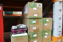 Six boxes of Airwick small jar candles, purple blackberry spice (20 in a box).