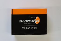 A boxed as new Super B Andrena 12V10Ah lithium battery.