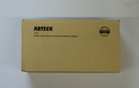 Six boxed as new Arteck JS18 2000A jump starter and external battery chargers.