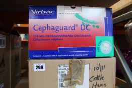 Two boxed as new Virbac Cephaguard DC 150mg intramammary ointment (15 sachets with 4 applicators and