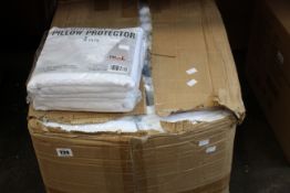 Twenty eight packs of four as new MAK quilted zippered pillow protectors in white.