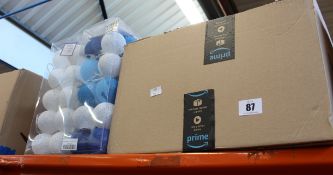 A large quantity of cotton ball LED string lights in various colours (approximately 100 items).