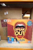 Eight boxed as new Hasbro Speak Out board games.