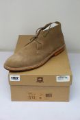 A pair of as new H.S.Trask Brady taupe English suede shoes (UK 10.5).