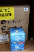 Twelve boxed as new Spatone Daily Iron Shots Natural 560ml (28 x 20ml sachets, BBE: April 2022).