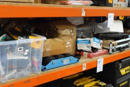 A large quantity of miscellaneous hand tools, hardware and related to include various DeWalt and