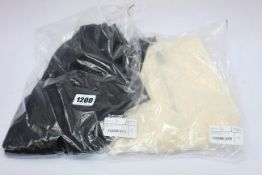 Two as new Rokh Pour Femme Pret a Porter knot stretch high neck tops in black (1 x S, 1 x L - RRP £