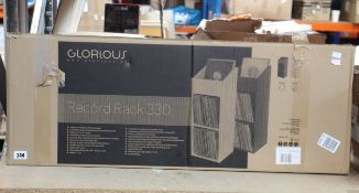 A boxed as new Glorious Record Rack 330 in white.