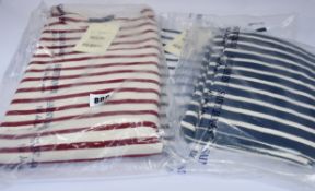 As new Saint James L'Atelier clothing; two Meridien Moderne traditional Breton long sleeve T-