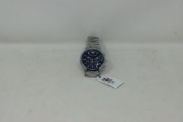 A men's as new Emporio Armani AR2448 stainless steel blue dial chronograph watch (No box).