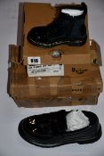 A pair of toddler Dr Martens Glitter boots (UK 8) and youths Dr Martens Adrian shoes (UK 4).